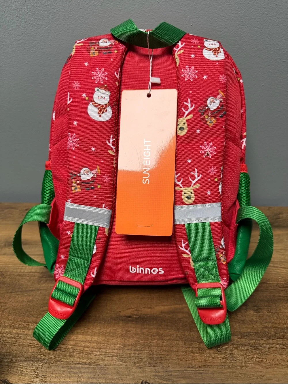 Sun Eight Binnes Kids Christmas Backpack w/Santa & Reindeer Print. NWT. - Picture 4 of 5